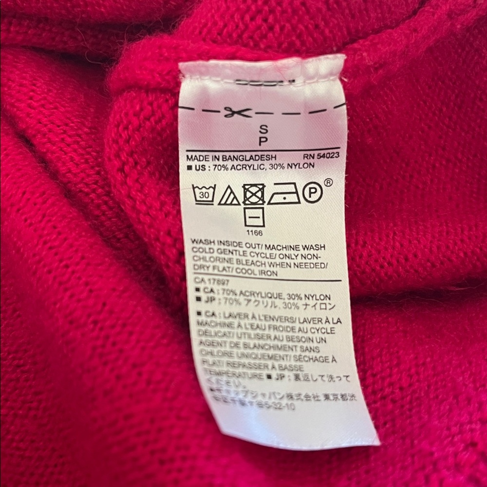 Banana Republic Fuchsia Women's Cardigan Bold Crew Neck Sweater size Small - Picture 9 of 9
